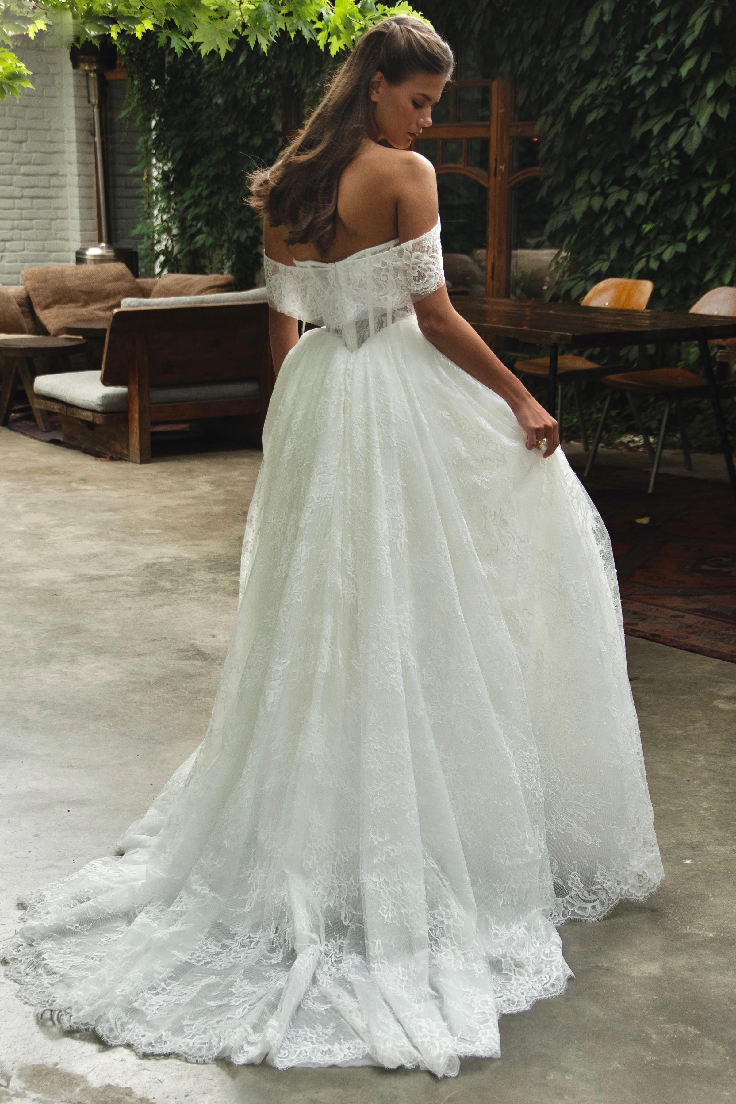 chantilly lace ballgown wedding dress Chantilly Lace Ball Gown Wedding Dress Darianna Bridal