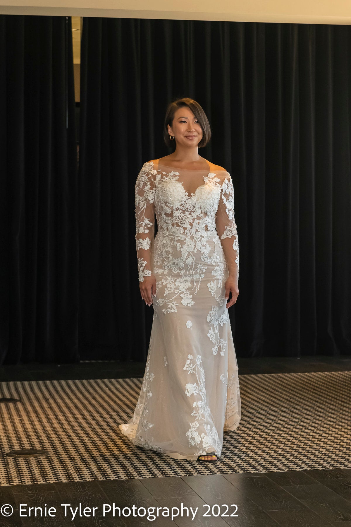 Anna Heart-Back Floral Mermaid Wedding Gown with Beaded Lace | Full Moon  Bridal