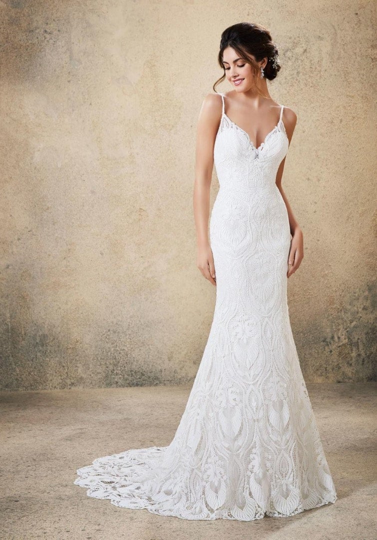 chinese dress ladies Lace Mermaid Wedding Dress Strapless Overskirt Online – 27dress main image 0