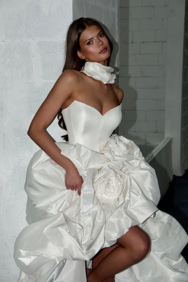 design wedding dress for fun Lace Long Sleeve Wedding Dress with Statement Back