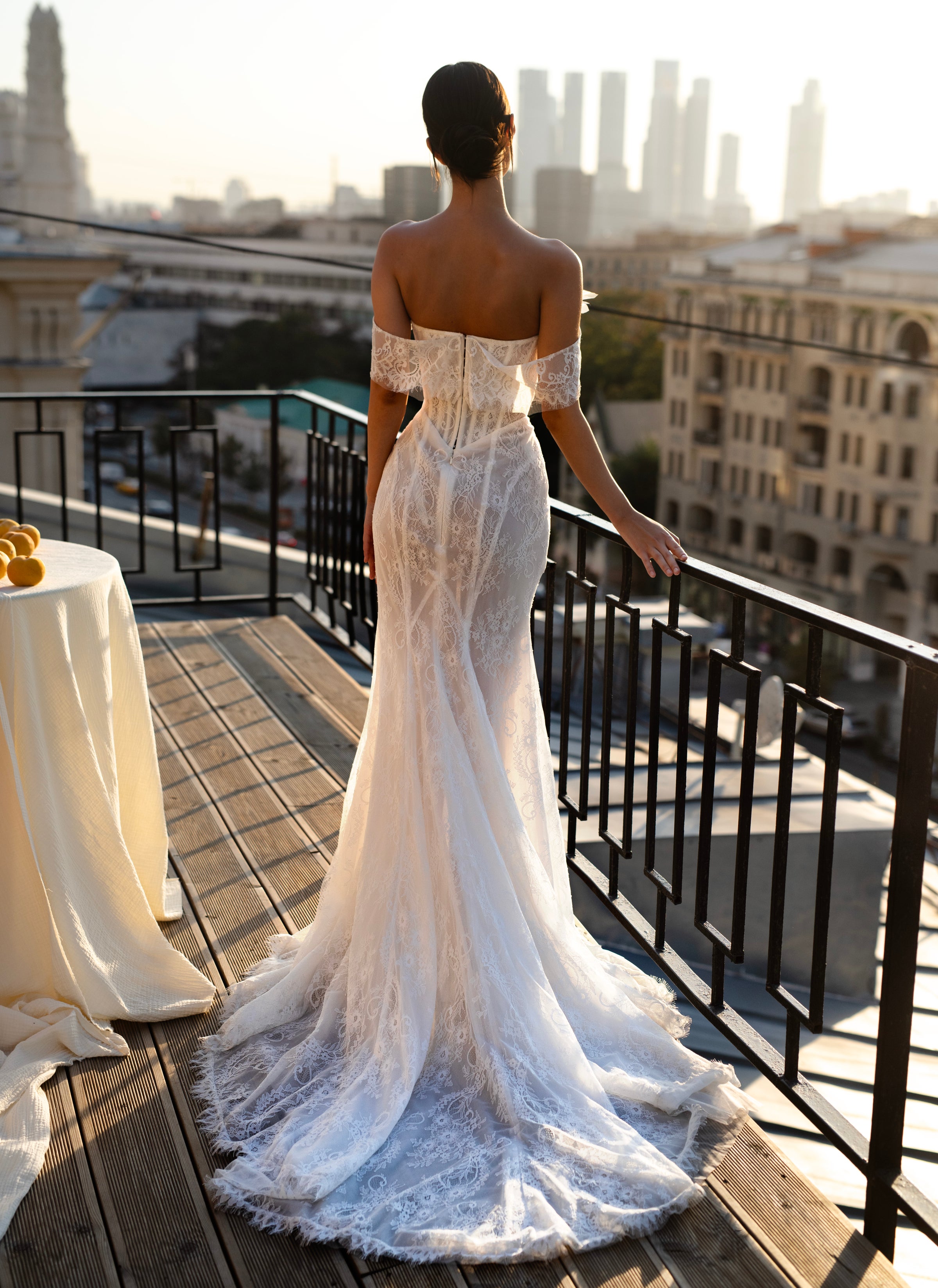 green emerald velvet dress Fit-N-Flare Lace Wedding Dress | JESSICA COUTURE main image 0